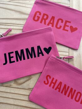 Personalised Name With Heart Make Up Bag, 7 of 9