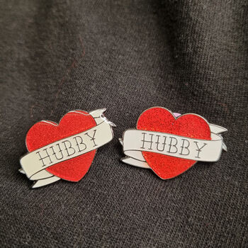 Personalised Hubby And Hubby Pin Badges, 3 of 5