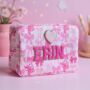 Personalised Pink Bow Nylon Patch Pouch, thumbnail 1 of 6