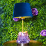 Amethyst Crystal Table With Velvet Lamp Shade, thumbnail 1 of 5