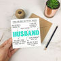 Personalised 'Things That Make You Husband' Card, thumbnail 1 of 4