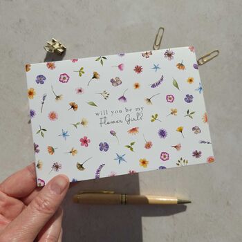 Pressed Wildflowers Will You Be My Bridesmaid Card, 5 of 11