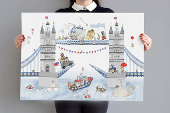 Personalised Tower Bridge London Baby Poster, 4 of 8