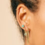 Guiding North Star Emerald Silver/Gold Huggie Hoops, thumbnail 2 of 7