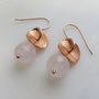Brushed Copper Disc And Gemstone Earrings, thumbnail 8 of 9
