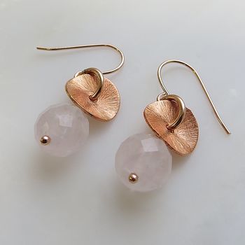 Brushed Copper Disc And Gemstone Earrings, 8 of 9