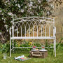 Cream Iron Arched Back Garden Bench, thumbnail 4 of 10