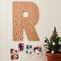 Wooden Floral Personalised Initial Advent Calendar, thumbnail 6 of 7