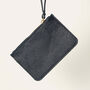 Navy Blue Leather Wristlet Clutch Bag, thumbnail 1 of 6