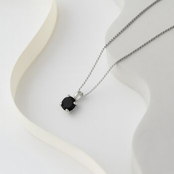 Black Swarovski Crystal Single Stone Pendant Necklace, 3 of 8