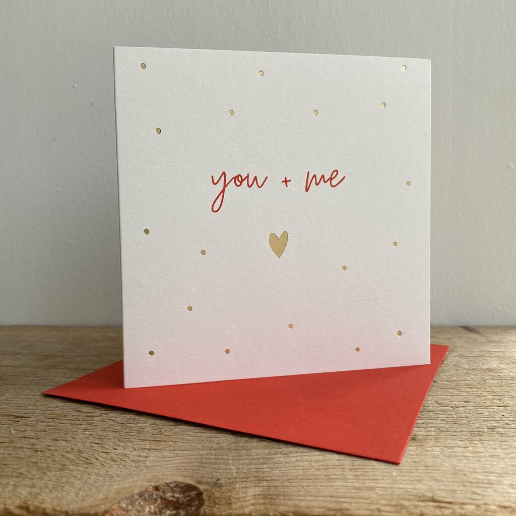 You And Me Gold Foiled Couples Card