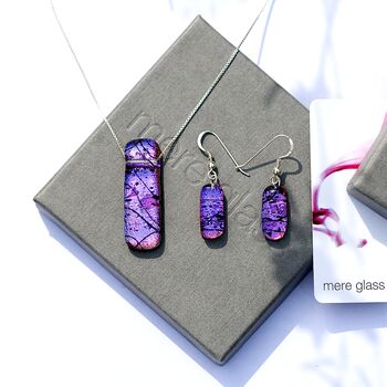 Purple Glass Earrings On Sterling Silver, 11 of 12
