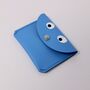 Blue Leather Googly Eye Coin Purse, thumbnail 1 of 2
