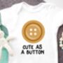 Cute As Button Newborn Sleepsuit, thumbnail 1 of 2