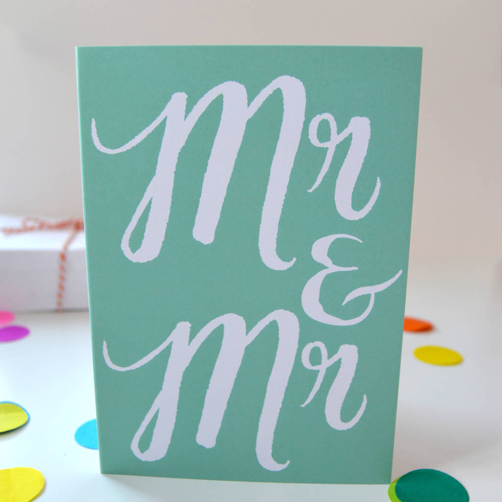 Mr And Mr Congratulations Card For Gay Weddings, 1 of 3