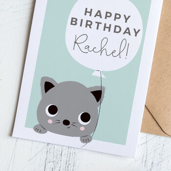 Personalised Cat Kids Birthday Card, 2 of 5