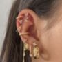 Gold Butterfly Long Chain Studs, thumbnail 2 of 3