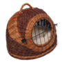 Two Colour Wicker Pet Carrier Igloo, thumbnail 2 of 3