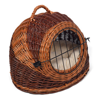Two Colour Wicker Pet Carrier Igloo, 2 of 3