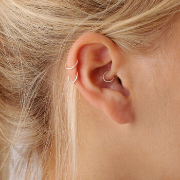 Silver Small Cartilage Helix Earring Hoops 6mm, 3 of 3