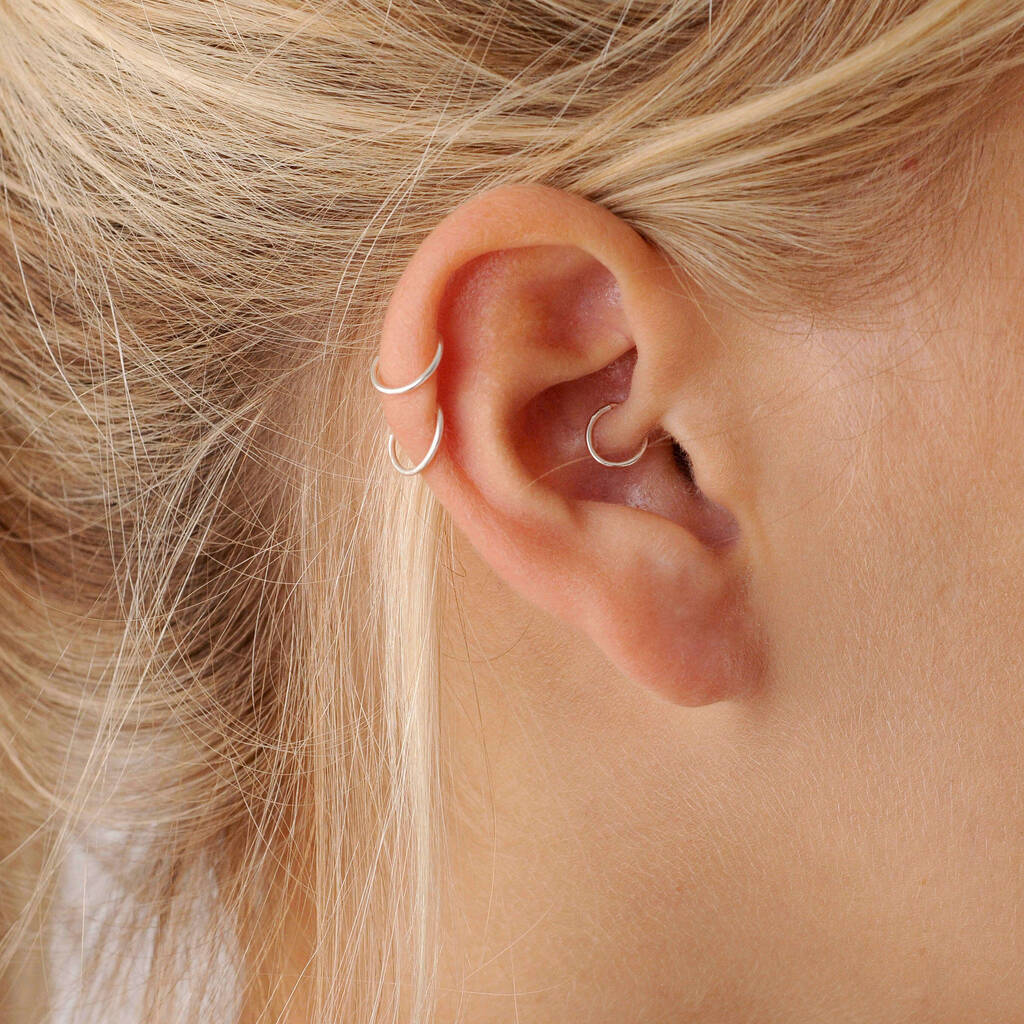 Small Endless Hoop Earring Top Ear Lobe Cartilage Piercing  Etsy  Cartilage  earrings hoop Cartilage piercing Hoop earring sets