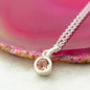 Pink Tourmaline October Birthstone Silver Necklace, thumbnail 1 of 3