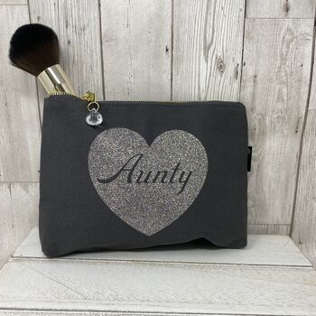 Best Auntie..Aunty Grey Canvas Make Up Bag, 4 of 5
