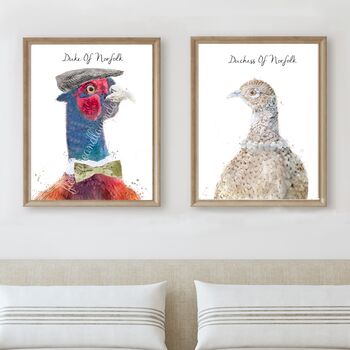 Personalised Mr And Mrs Pheasant Prints, 4 of 7