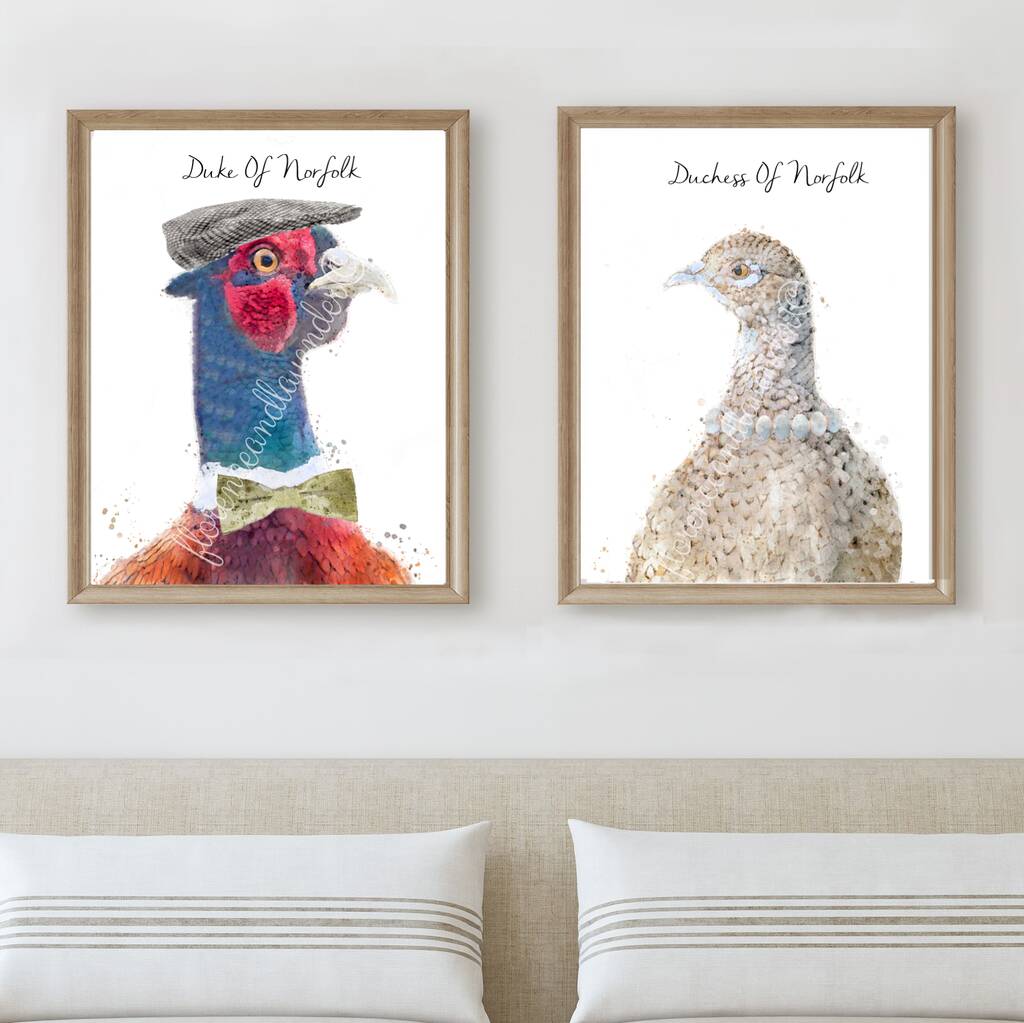 Personalised Mr And Mrs Pheasant Prints, 1 of 5