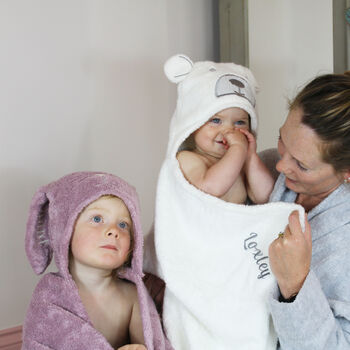 Personalised Hooded Baby Bath Towel Bear, 6 of 12