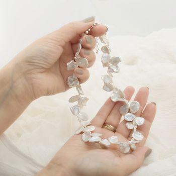 Modern White Keshi Pearl Necklace, 2 of 8