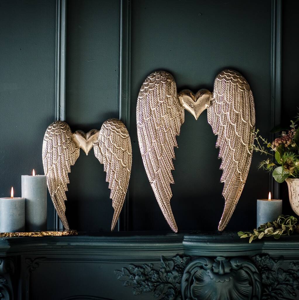 Silver Angel Wings Wall Decoration By Marquis & Dawe