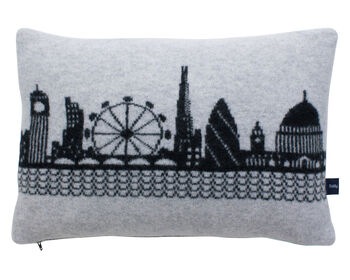 London Skyline Cushion In Knitted Lambswool, 4 of 4
