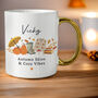 Personalised Autumn Gold Handled Mug, thumbnail 1 of 3