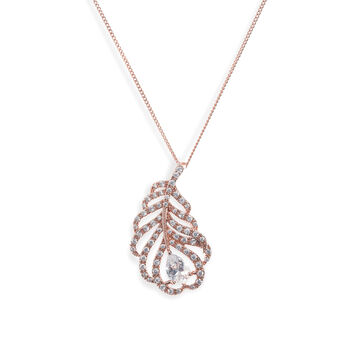 Rhodium, Gold Or Rose Gold Plated Deco Style Pendant, 4 of 12