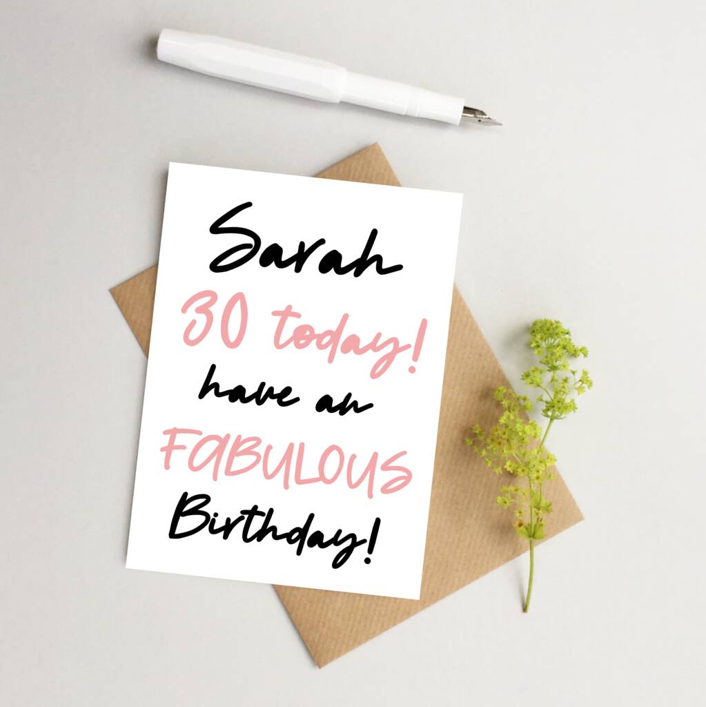 Female Custom Age Birthday Card