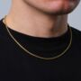 Mens Gold Plated Steel 2mm Rope Chain Necklace For Men, thumbnail 1 of 9