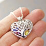 Sterling Silver Family Birthstone Heart Locket Necklace, thumbnail 6 of 11