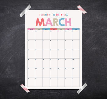 2026 Monthly Wall Planner Individual Pages, 7 of 10