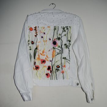 Floral Bridal Jacket With Pearls, 2 of 6