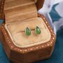 Sterling Silver Genuine Jade Pear Stud Earrings, thumbnail 5 of 11