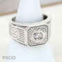 Mens Personalised Sterling Silver Zodiac Ring, thumbnail 9 of 12