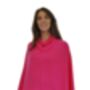 Neon Pink 100% Cashmere Multi Ways Button Poncho, thumbnail 3 of 10
