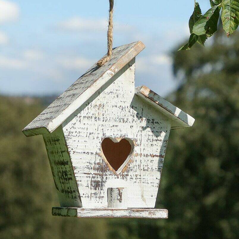 personalised heart beach hut bird house by dibor | notonthehighstreet.com