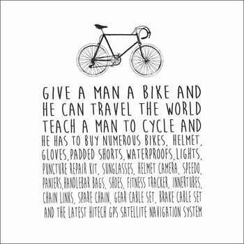 'Give A Man/Woman A Bike' Enamel Mug, 3 of 10