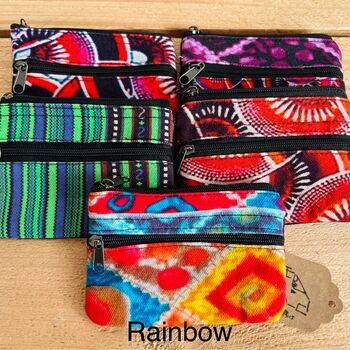 Hand Printed Coin Purse Boho Hippie Wallet, 5 of 11