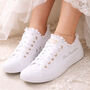 Personalised Bridal Converse Trainers – Custom Name Wedding Sneakers With Lace Trim, thumbnail 1 of 2