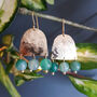 'Titans Themis' Agate And Hand Beaten Brass Earrings, thumbnail 5 of 5