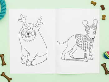 Christmas Doggy Dress Up Colouring Book, 2 of 9