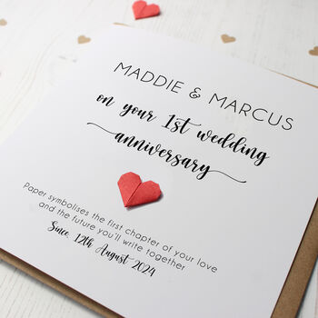 Personalised 1st Paper Wedding Anniversary Card For Couple, 6 of 6